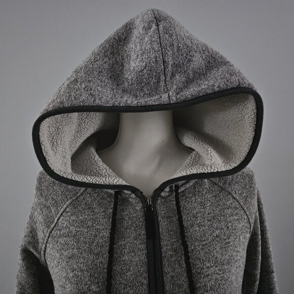 AMERICAN EAGLE OUTFITTERS zip-up HOODED JACKET grey POLYESTER - Picture 2 of 9